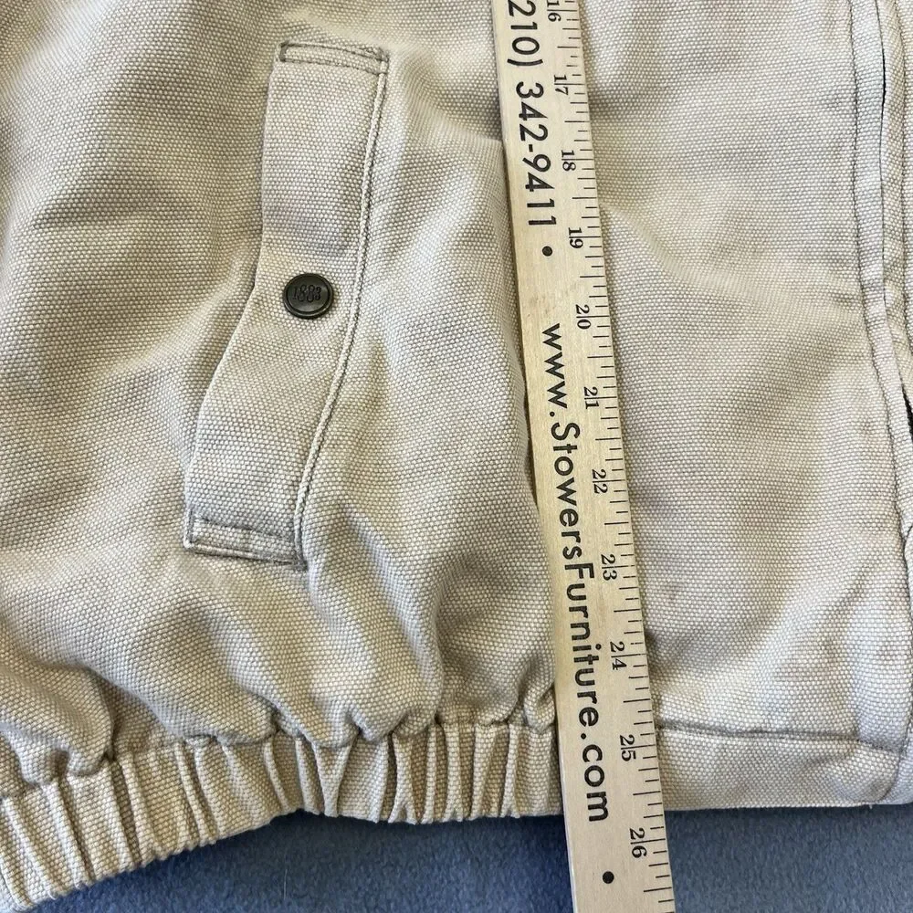 Vtg Lucchese Jacket Mens XL 1883 Original Canvas Bomber Tan Western Cowboy